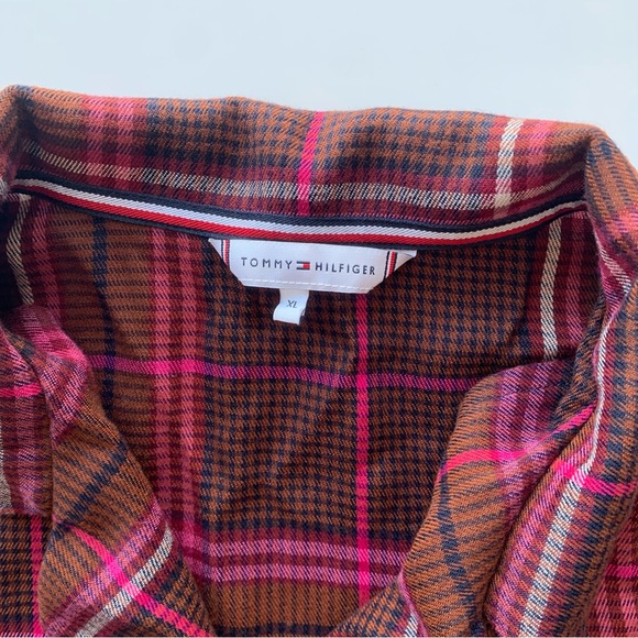 Tommy Hilfiger Original long sleeve flannel plaid pajama set in red Size XL - Picture 6 of 14